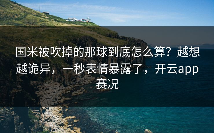国米被吹掉的那球到底怎么算？越想越诡异，一秒表情暴露了，开云app赛况