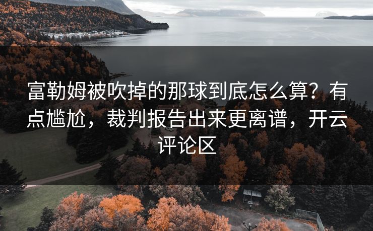 富勒姆被吹掉的那球到底怎么算？有点尴尬，裁判报告出来更离谱，开云评论区