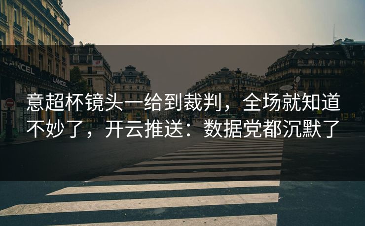 意超杯镜头一给到裁判,全场就知道不妙了,开云推送:数据党都沉默了